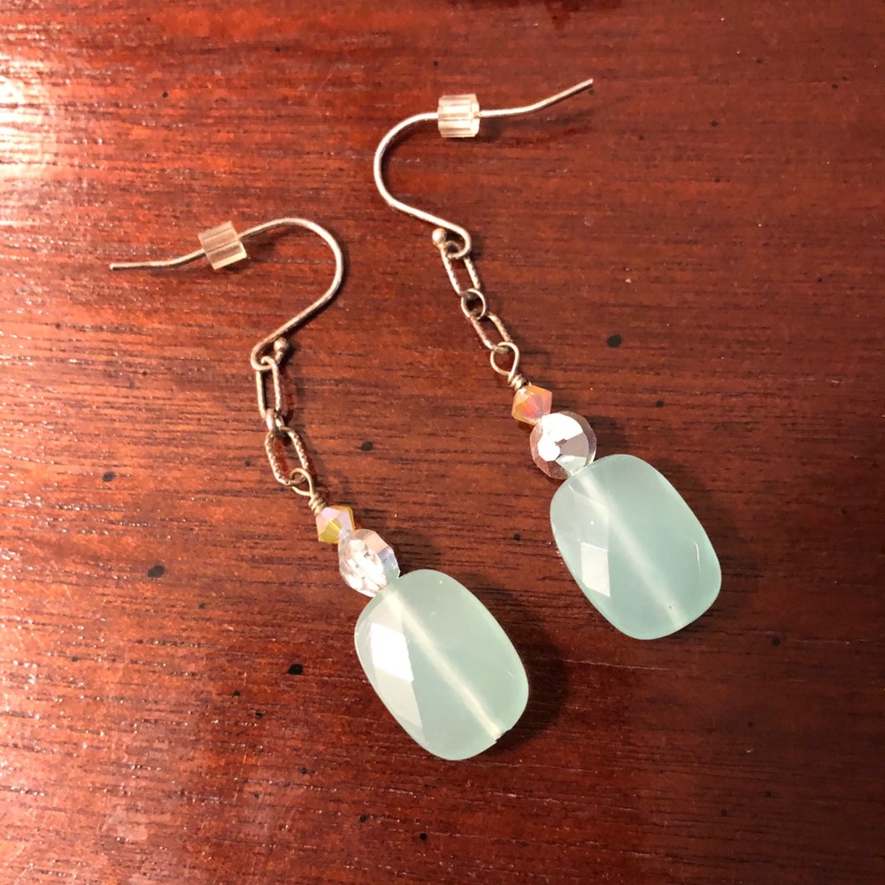 Faceted Chalcedony Earrings - image 1